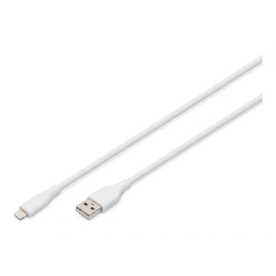 Image de ASSMANN Câble Lightning USB mâle pour 2 m simple blindé blanc