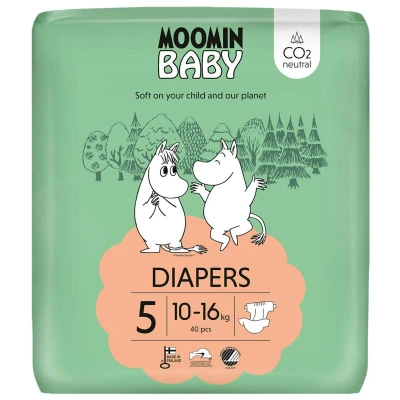 Afbeelding van Moomin Baby Eco Wegwerpluiers Maat 5 Milieuvriendelijk Anti allergisch CO2 Neutraal