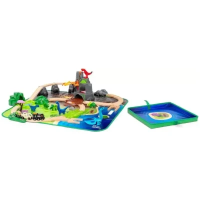 Afbeelding van BRIO World 36104 Luxe set met dinosaurussen 45 delige speelgoedtreintjes voor kinderen vanaf 3 jaar