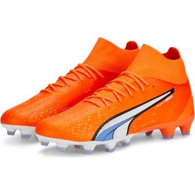 Afbeelding van Puma Ultra PRO FG/AG Voetbalschoenen met kunststof noppen, Heren, Maat: 43, orange/white/blue glimmer Kunststof/ textiel