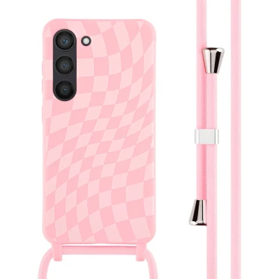 Afbeelding van iMoshion hoesje Geschikt voor Samsung Galaxy S23 met koord Siliconen Roze