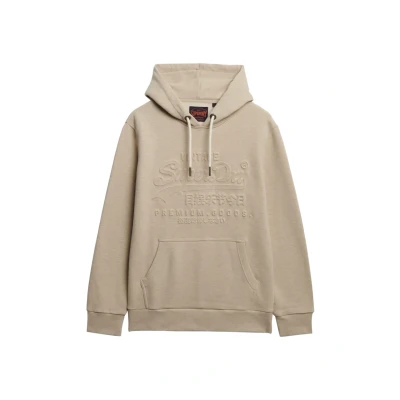 Afbeelding van Superdry Embossed Graphic Hoodie, Heren, Maat: XXL, Pastel beige marl