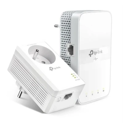 Afbeelding van TP Link Powerline WiFi AC 1200 Mbps + 1000 met Gigabit Ethernet poort en geïntegreerd stopcontact, Box Kit van 2 Ideale oplossing om thuis te genieten Multi TV