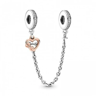 Afbeelding van Pandora Icons Hart en oneindigheid comfort ketting van sterling zilver 14 karaat roségoud verguld metaal met transparante zirkonia, Roségoud, zilver, Zirkonia
