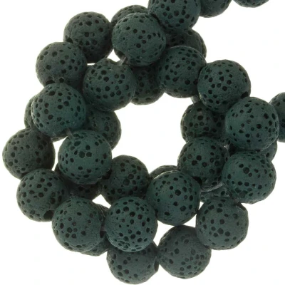 Afbeelding van Lava Kralen (8 mm) Mallard Green (51 Stuks)