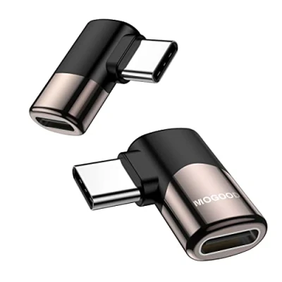 Afbeelding van MOGOOD 90 graden USB C stekker naar aansluiting (2 stuks), Type 3.1/40 Gbps PD 100 W Fast Charge Extender voor Steam Deck Accessoires Notebook, PC, Tablet, Galaxy S22