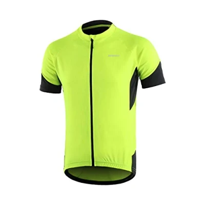 Afbeelding van BERGRISAR Fietsshirt voor heren, ademend, sneldrogend, fietskleding, MTB, korte mouwen, jersey, 650 Groen