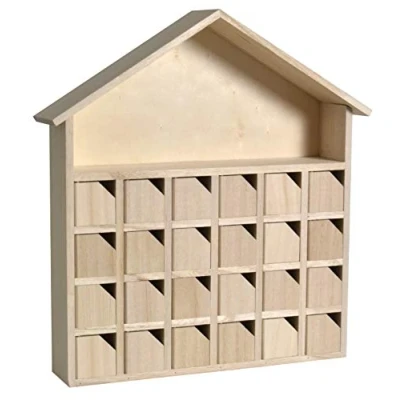 Afbeelding van Houten Adventskalender 31,5x7x34 cm Artemio