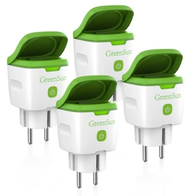 Afbeelding van GreenSun wifi stopcontact voor buiten, timer 4 stopcontacten, Alexa stopcontact, smart stroommeter