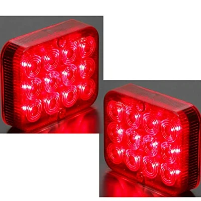 Afbeelding van AGRISHOP 2 x 12 leds 2,4 W rood mistlampen achter verlichting V 24 aanhangers goedkeuring voor aanhangers, led achterlichten V, waterdicht, auto, caravan,