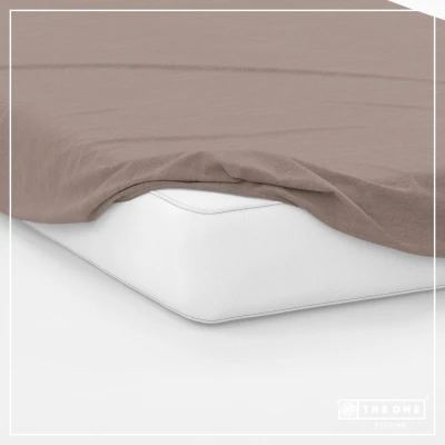 Afbeelding van The One Hoeslaken Taupe 100 x 220 cm