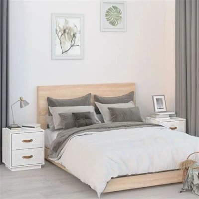 Afbeelding van Nachtkastje 40X34X45 Cm Massief Grenenhout 2 / Wit