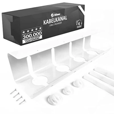 Afbeelding van Stilemo Kabelgoot Bureau Cable Management Kabelhouder 43 CM Kabel Organiser 5 KG Draagkracht Wit