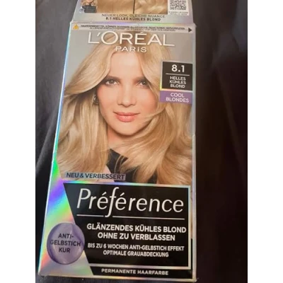 Afbeelding van L&#039;Oréal Paris Permanente haarverf met koud kleurresultaat, haarkleurset, anti vergeling verzorgingsbalsem, koudblond nr. 8.1 (Copenhagen), 1 stuk