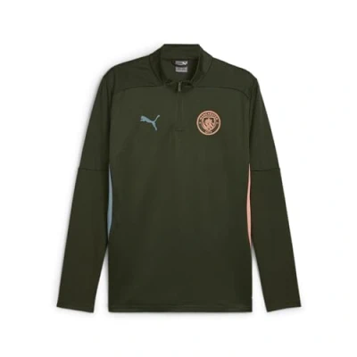 Image de PUMA Manchester City Quarter Zip Training Top Men, Sport, Myrtle/Bold Bleu, XS