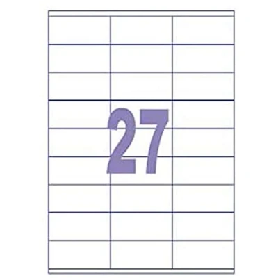 Afbeelding van Kangaro etiket inkjet/laser/kopieer 70x32mm 100 vel 27 stickers per K 7032