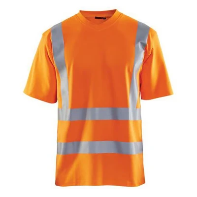 Image de T Shirt haute visibilité col en V anti UV orange fluorescent