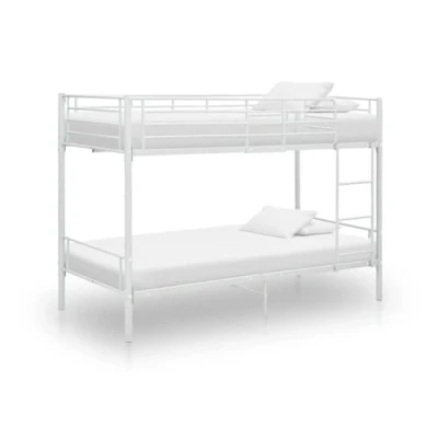 Image de vidaXL Lit superposé sans matelas blanc métal 90x200 cm287909