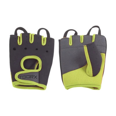 Afbeelding van Toorx Fitness Fitnesshandschoenen Neopreen Zwart/Groen Zwart Groen Lycra Suède
