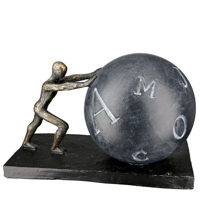 Afbeelding van Gilde Decoratief Figuur &#039;Pushing Letters into Words&#039;