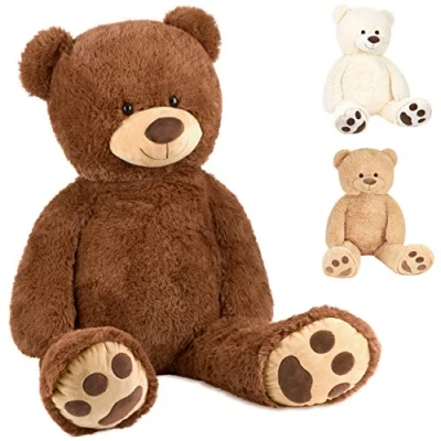 Afbeelding van BRUBAKER XXL Teddybeer 100 cm Bruin Knuffel Pluche Knuffelbeer Cadeau Teddybear Groot