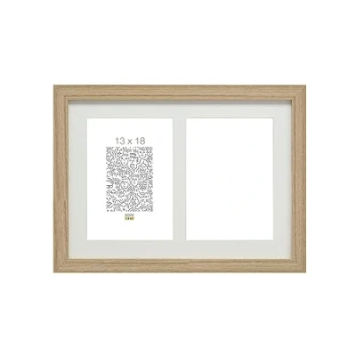 Afbeelding van Deknudt Frames fotolijst S66KB2 naturel 2 foto&#039;s 13x18 cm