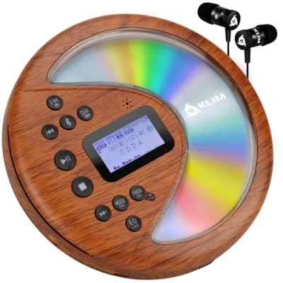 Afbeelding van KLIM Discover + Walkman draagbare cd speler met duurzame batterij hoofdtelefoon FM radio compatibele SD kaart Bluetooth zender ideaal voor auto&#039;s
