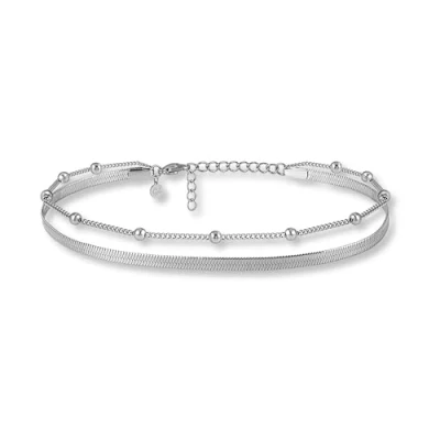 Afbeelding van GD GOOD.designs EST. 2015 enkelbandje voor dames, met meerdere lagen, verstelbaar, slangenketting, voetsieraden in goud, zilver, roségoud, waterdicht, Roestvrij staal