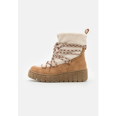 Afbeelding van Tamaris Snowboots, Dames, Maat: 42, Camel Imitatieleer/ textiel