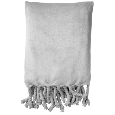 Afbeelding van Dutch Decor FLORIJN plaid 150 x200 cm grote fleece met flosjes Micro Chip lichtgrijs