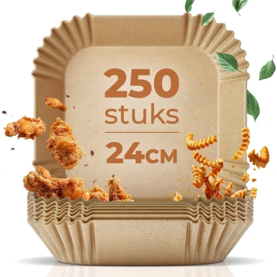 Afbeelding van Fentic Airfryer Bakpapier 250 stuks 20 24cm Geschikt voor Philips, Cosori, Ninja, Tefal, Cecotec Accessoires Airfryers