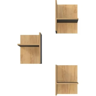 Afbeelding van Germania Pasadena Plank Verdelers Grafiet/Eiken 3 Stuks