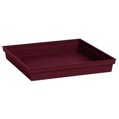 Afbeelding van EDA Toscane vierkante onderzetter 26,7 x H 3,8 cm voor bloempot vierkant 32 bordeauxrood