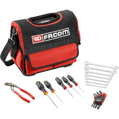 Afbeelding van FACOM Probag Textielgereedschapskist 14 + 22 gereedschappen transporttas met gereedschap levering 5 Protwist schroevendraaiers 9 mannelijke sleutels meervoudige tang 7 vorksleutels