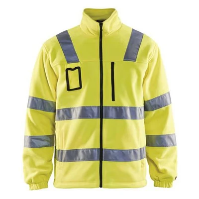 Image de Veste polaire haute visibilité jaune fluorescent, doublure nylon