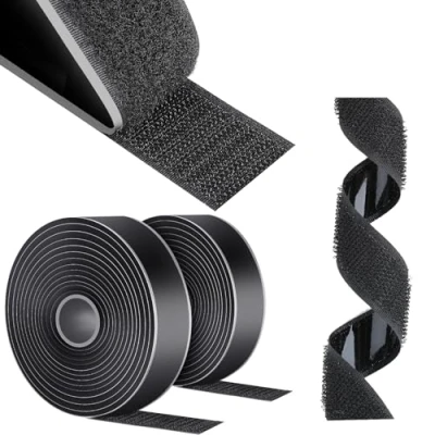 Afbeelding van AiQInu Feutre adhésif solide, 10 m x 30 mm feutre, puissant double face, système de fixation crochet et boucle, ruban déchirant pour tissu bricolage