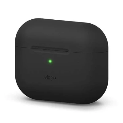 Afbeelding van elago Originele beschermhoes compatibel met Apple AirPods Pro beschermhoes, hoogwaardige siliconen [pasklare test] (zwart)