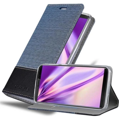 Afbeelding van Cadorabo Hoesje geschikt voor Cubot J3 PRO in DONKERBLAUW ZWART Beschermhoes met magnetische sluiting, standfunctie en kaartvakje Book Case Cover Etui