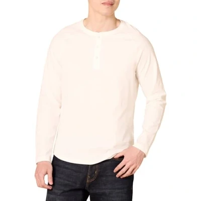 Image de Amazon Essentials Chemise Henley à Manches Longues Coupe Ajustée Men&#039;s, Blanc, M