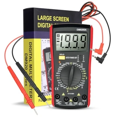 Afbeelding van Vothen Digitale Multimeter, Multimeter Voltmeter, Draagbare Voltmeter Spanningsdetector, Elektrische DC/AC Voltage Meting, Weerstand, Elektrician Onderhoud Detectie Tool