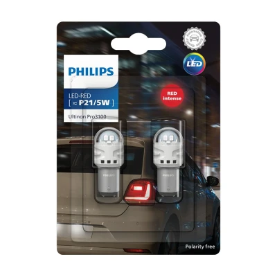 Afbeelding van Philips LED Retrofit P21/5W Rood BAY15d 12V 2 Stuks