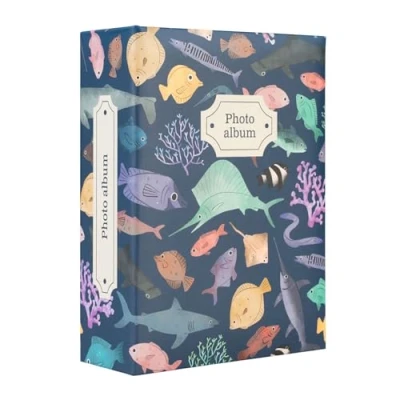Image de Album Photo 10 x 15 cm Ocean Friends ERIK. Avec 100 Pochettes et Couverture Rigide Enfant,