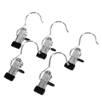 Afbeelding van SONGMICS 50 stuks ophanghaken voor laarzen, metaal, antislip, sjaals, broeken en hoeden, 4,5 x 10,5 cm, chroom, CRI001