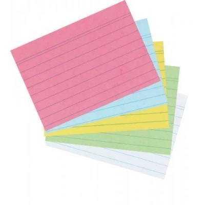 Afbeelding van Herlitz 1000 indexkaarten, gelinieerd, DIN A8, 10 x 100 stuks, gekleurd