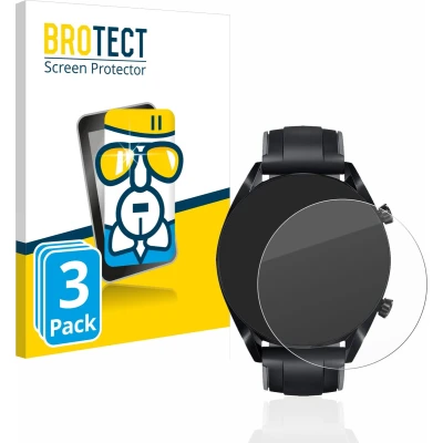 Afbeelding van BROTECT Screenprotector voor Huawei Watch GT 2 (46 mm) Folie Beschermfolie Beschermglas transparant (3 Stuks)