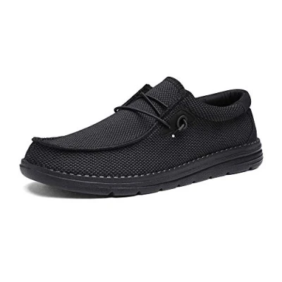 Afbeelding van Bruno Marc Platte mocassins voor heren, slip on mocassins, zacht, comfortabel, klassieke schoenen, zwart.