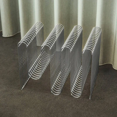 Afbeelding van AYTM Tijdschriftenhouder Curva, zilver, breedte 40 cm, staal