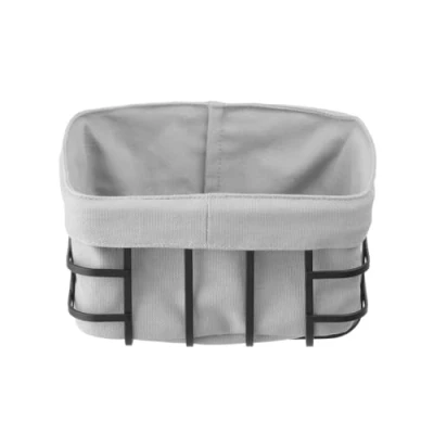 Afbeelding van Hendi Broodmand met Zak Vierkant Broodmandje Stof Luxe Binnenvoering 19x19x(H)10cm