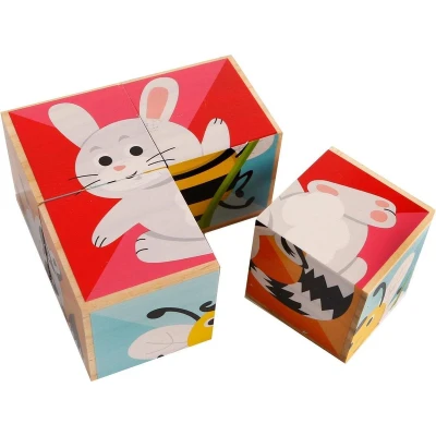 Afbeelding van Houten Blokpuzzel Dieren FSC, 4st.