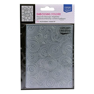 Afbeelding van Vaessen creative Embossingbord, cirkels, 6 x 10,8 0,5 cm, 1 stuk, verjaardag, geboorte, kerstkaarten en creatieve hobby&#039;s van papier, kunststof, transparant, 14,6